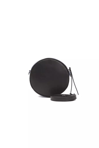 Pompei Donatella Black Leather Oval Crossbody Bag
