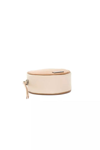 Pompei Donatella Brown Leather Oval Crossbody Bag