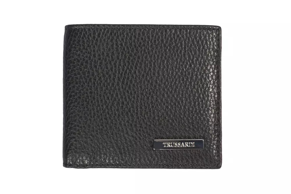 Trussardi Black Leather Men Wallet - Ginchy