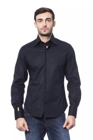 Billionaire Italian Couture Blue Cotton Men Shirt - Ginchy