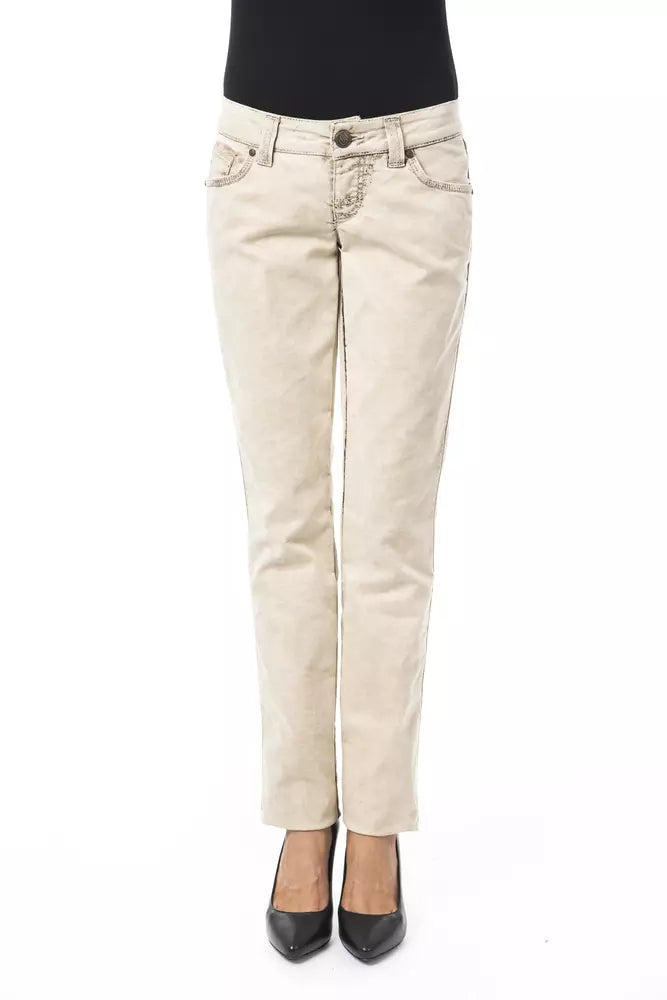 BYBLOS Beige Cotton Women Jeans - Ginchy