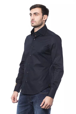 Billionaire Italian Couture Blue Cotton Men Shirt - Ginchy