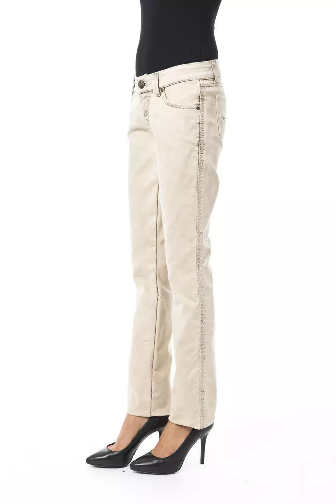 BYBLOS Beige Cotton Women Jeans - Ginchy