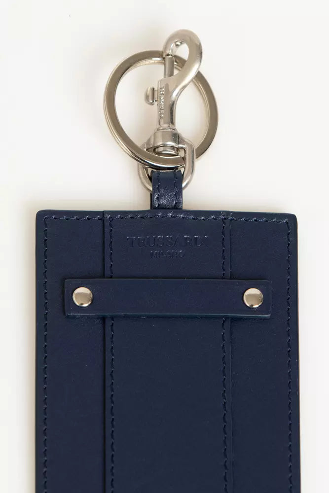 Trussardi Blue Leather Men Badge Holder - Ginchy