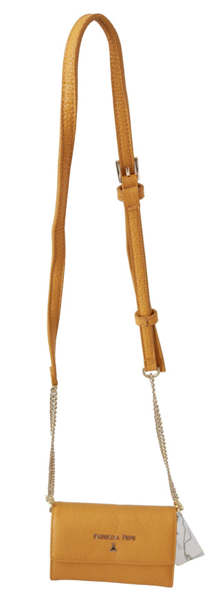 PATRIZIA PEPE Yellow Leather Shoulder Strap Sling Bag