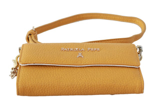 PATRIZIA PEPE Yellow Leather Shoulder Strap Sling Bag