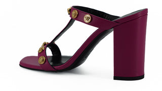 Versace Elegant Purple Calf Leather High Sandals - Ginchy