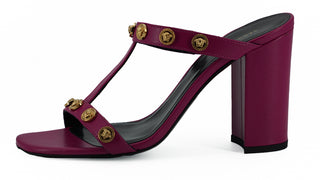 Versace Elegant Purple Calf Leather High Sandals - Ginchy