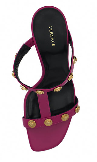 Versace Elegant Purple Calf Leather High Sandals - Ginchy