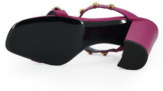 Versace Elegant Purple Calf Leather High Sandals - Ginchy