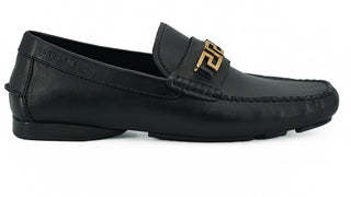 Versace Elegant Black Calf Leather Men's Loafers - Ginchy