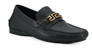 Versace Elegant Black Calf Leather Men's Loafers - Ginchy