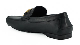 Versace Elegant Black Calf Leather Men's Loafers - Ginchy