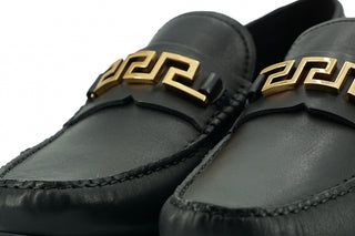 Versace Elegant Black Calf Leather Men's Loafers - Ginchy