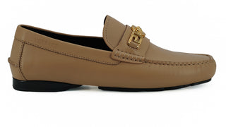 Versace Exquisite Medusa Gold-Tone Leather Loafers - Ginchy