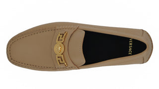 Versace Exquisite Medusa Gold-Tone Leather Loafers - Ginchy