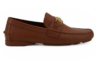Versace Elegant Medusa-Embossed Leather Loafers - Ginchy