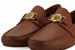 Versace Elegant Medusa-Embossed Leather Loafers - Ginchy