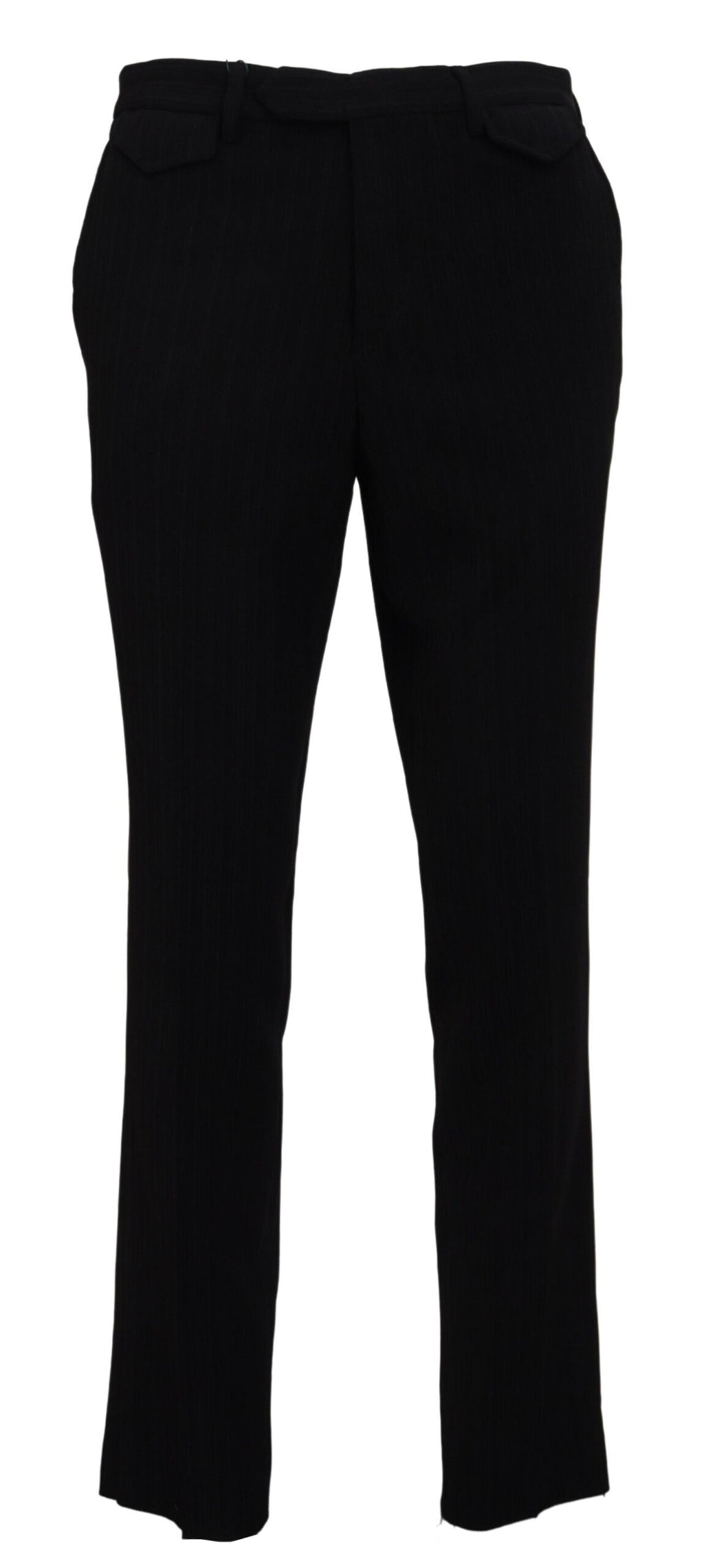 BENCIVENGA Black Cotton Straight Fit Men Formal Pants - Ginchy