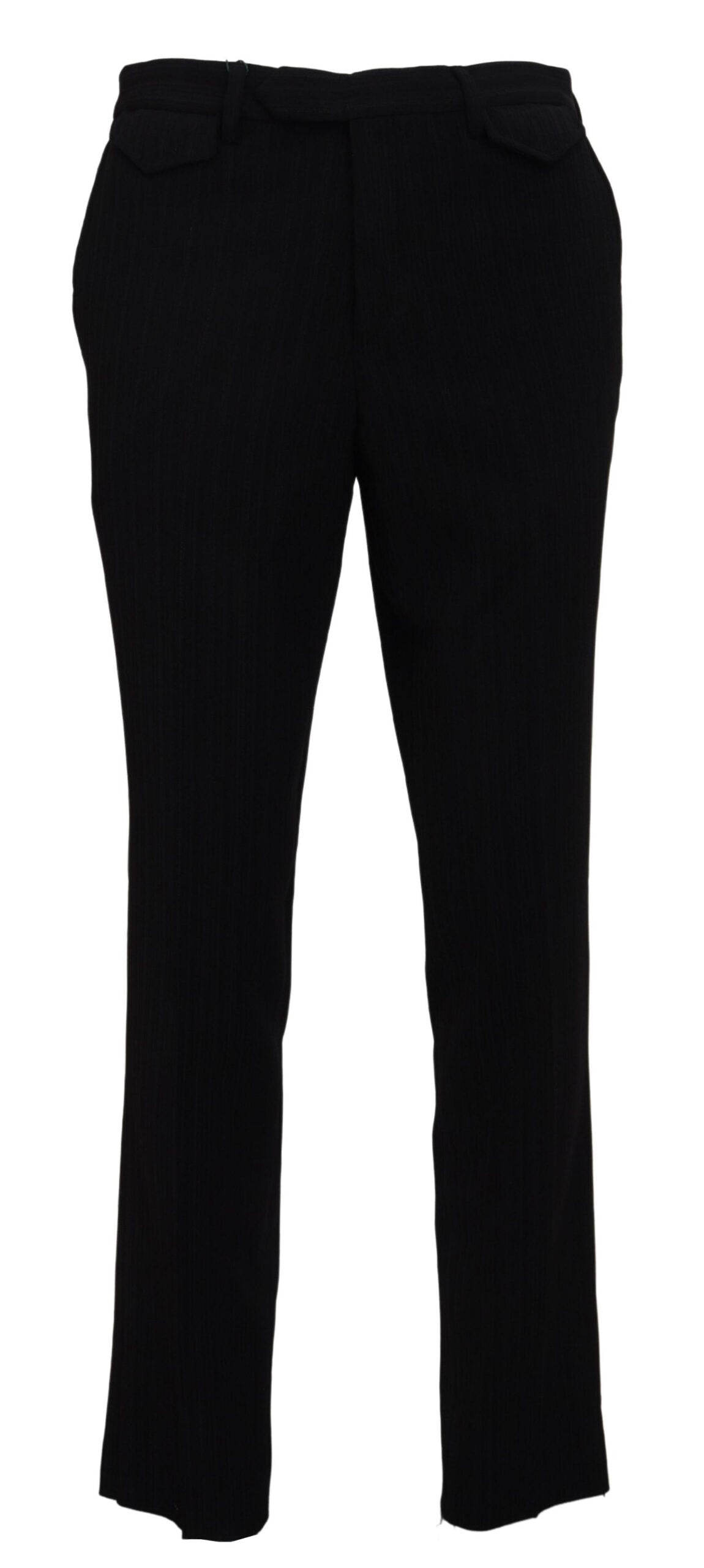 BENCIVENGA Black Cotton Straight Fit Men Formal Pants - Ginchy
