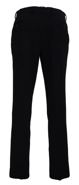BENCIVENGA Black Cotton Straight Fit Men Formal Pants - Ginchy