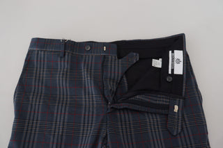 BENCIVENGA Gray Pure Wool Men Checkered Pants - Ginchy