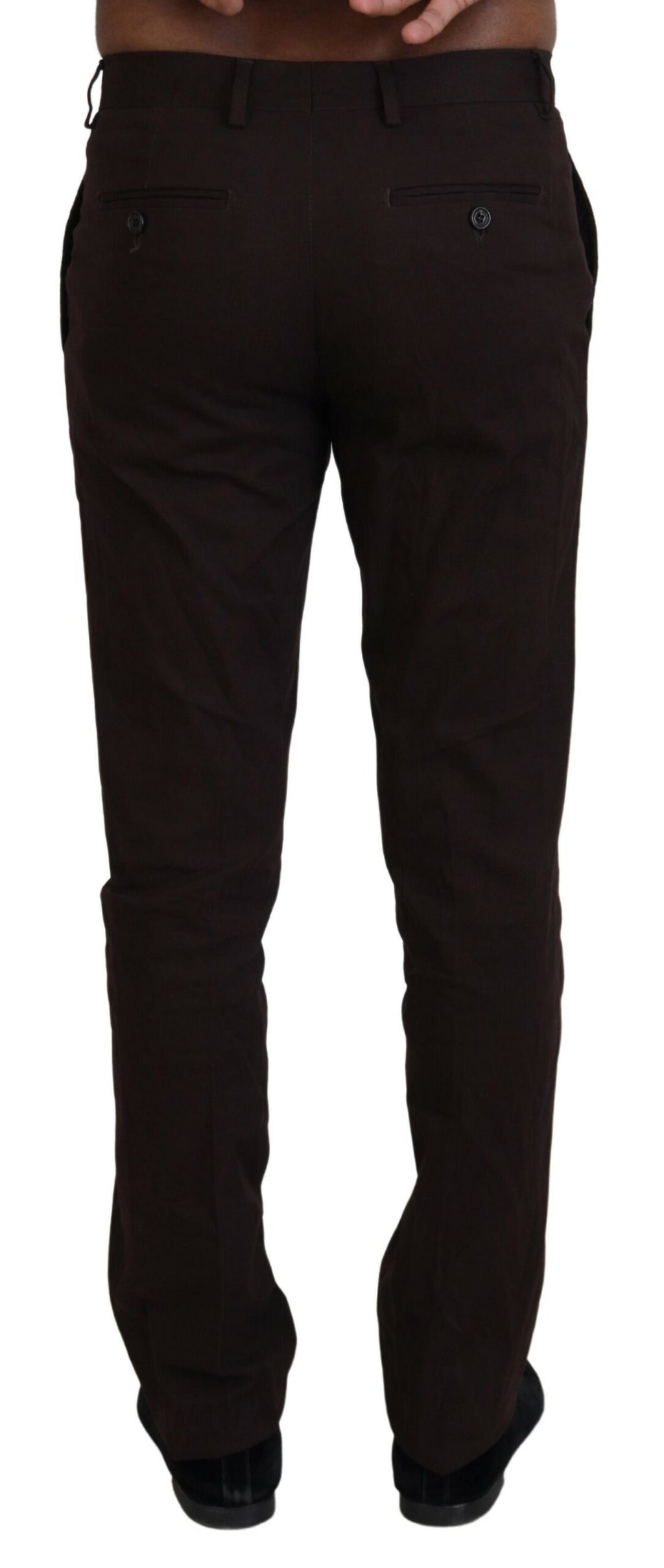 BENCIVENGA Brown Cotton Tapered Formal Men Pants - Ginchy