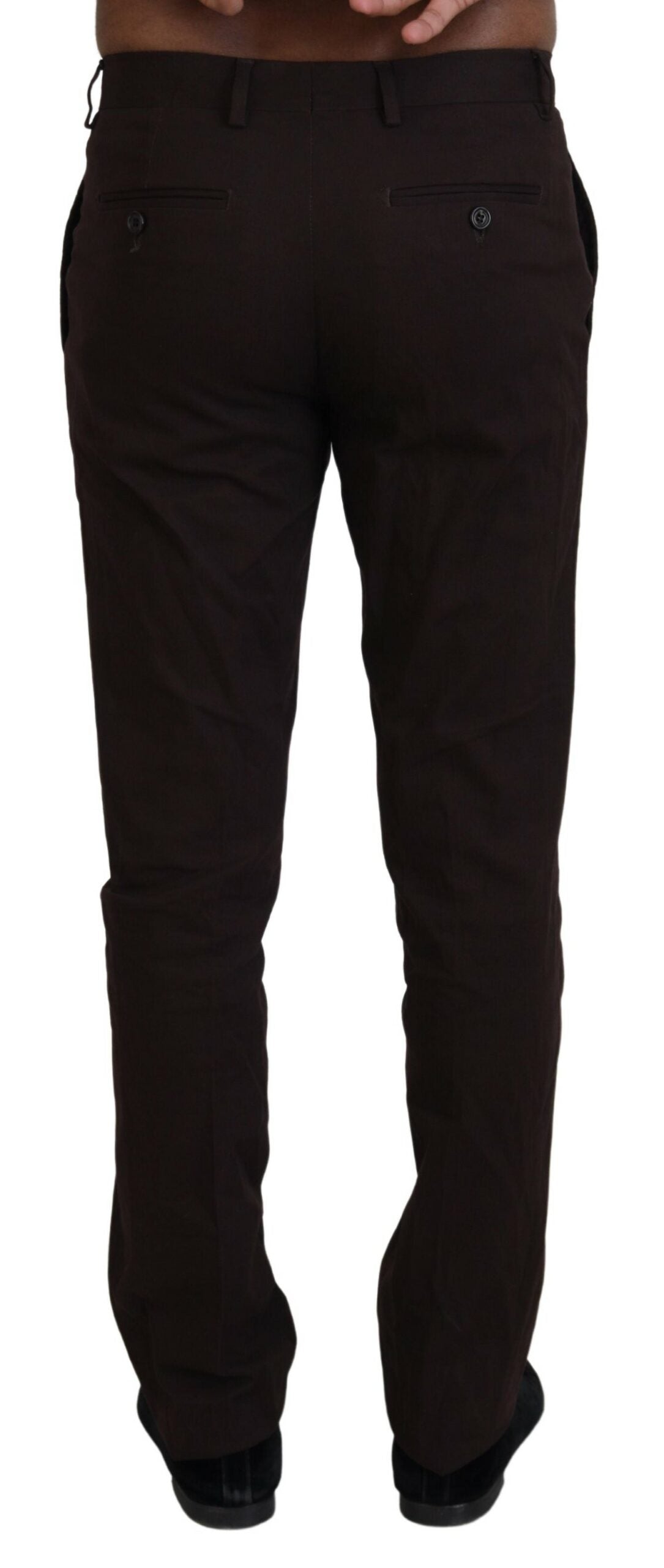 BENCIVENGA Brown Cotton Tapered Formal Men Pants - Ginchy