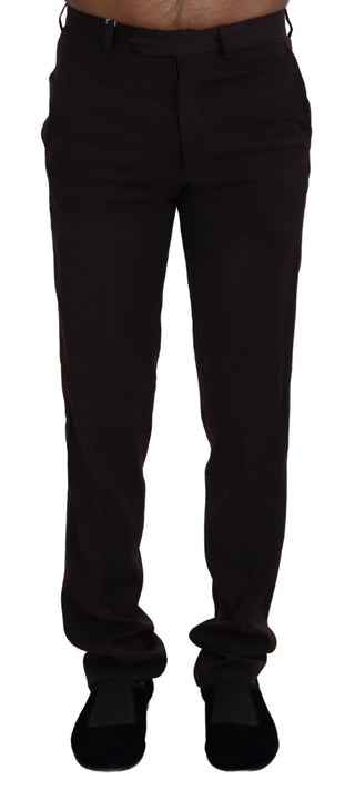 BENCIVENGA Brown Straight Fit Formal Men Pants - Ginchy