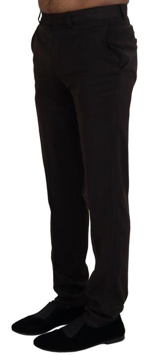 BENCIVENGA Brown Straight Fit Formal Men Pants - Ginchy