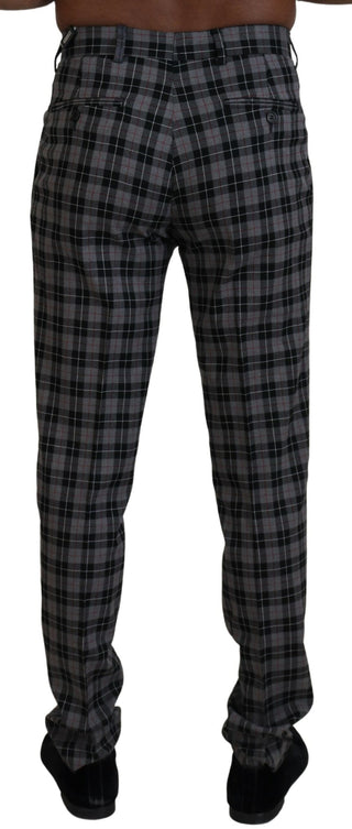 BENCIVENGA Gray Checkered Slim Fit Men Pants - Ginchy