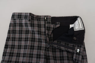 BENCIVENGA Gray Checkered Slim Fit Men Pants - Ginchy