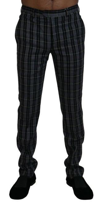 BENCIVENGA Gray Checkered Slim Fit Men Pants - Ginchy