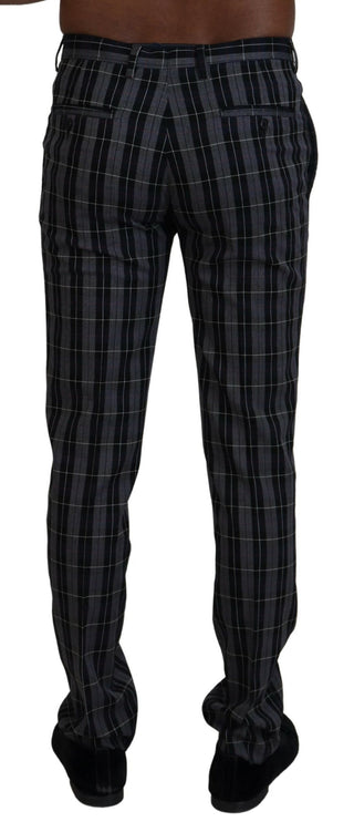 BENCIVENGA Gray Checkered Slim Fit Men Pants - Ginchy