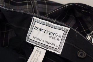 BENCIVENGA Gray Checkered Slim Fit Men Pants - Ginchy