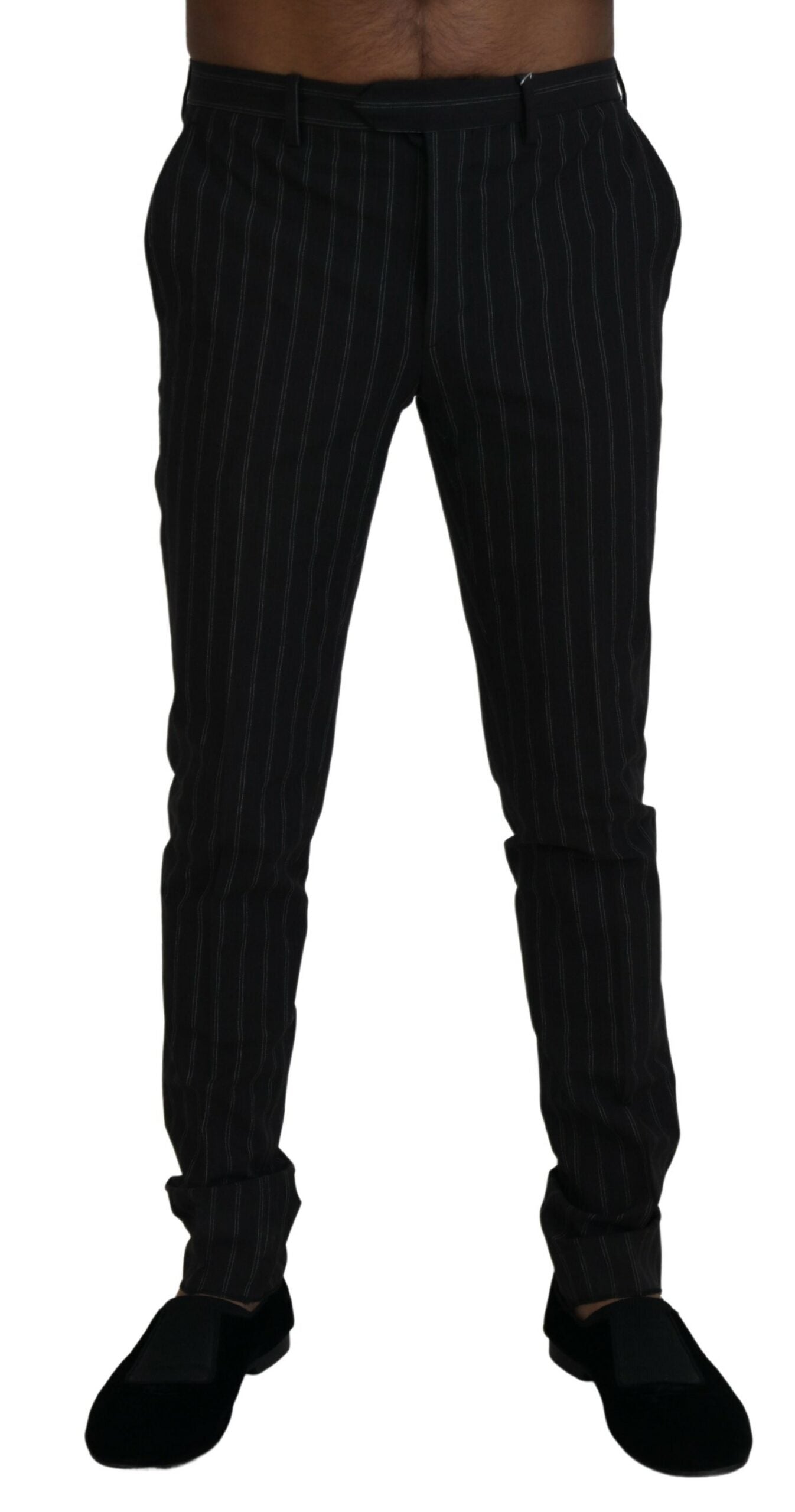 BENCIVENGA Black Stripes Viscose Dress Pants - Ginchy