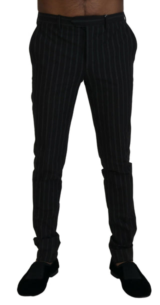 BENCIVENGA Black Stripes Viscose Dress Pants - Ginchy