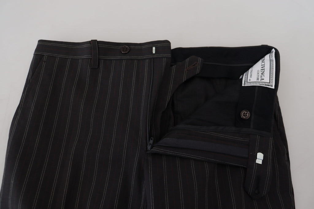 BENCIVENGA Black Stripes Viscose Dress Pants - Ginchy