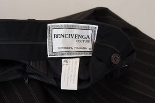 BENCIVENGA Black Stripes Viscose Dress Pants - Ginchy