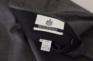 BENCIVENGA Gray Checkered Wool Dress Formal Pants - Ginchy