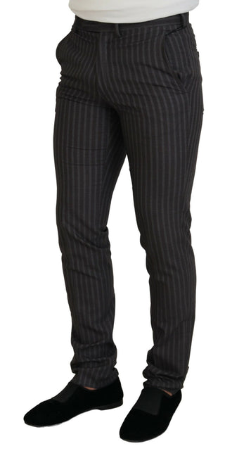 BENCIVENGA Brown Stripes Slim Fit Men Pants - Ginchy