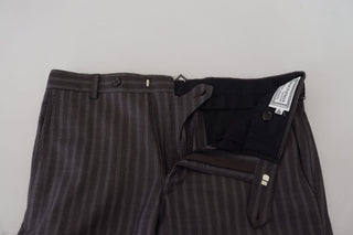BENCIVENGA Brown Stripes Slim Fit Men Pants - Ginchy