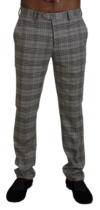 BENCIVENGA Gray Checkered Skinny Men Pants - Ginchy
