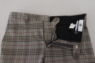 BENCIVENGA Gray Checkered Skinny Men Pants - Ginchy