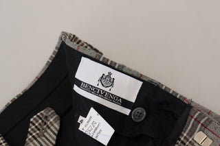 BENCIVENGA Gray Checkered Skinny Men Pants - Ginchy