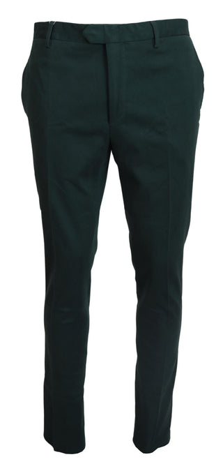 BENCIVENGA Dark Green Cotton Skinny Men Pants - Ginchy