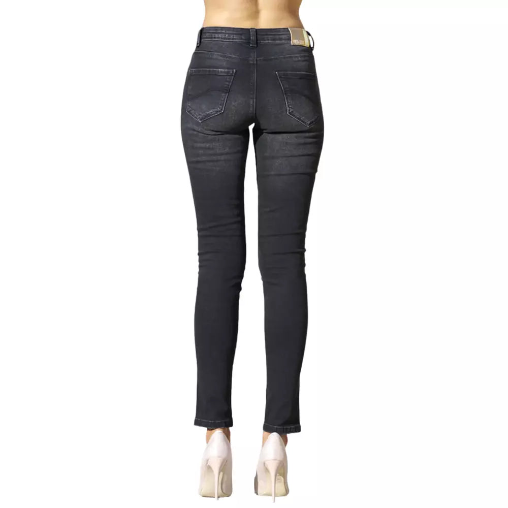 Yes Zee Black Cotton Women Jeans - Ginchy