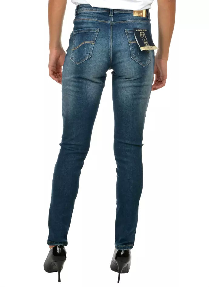 Yes Zee Blue Cotton Women's Skinny Jean - Ginchy