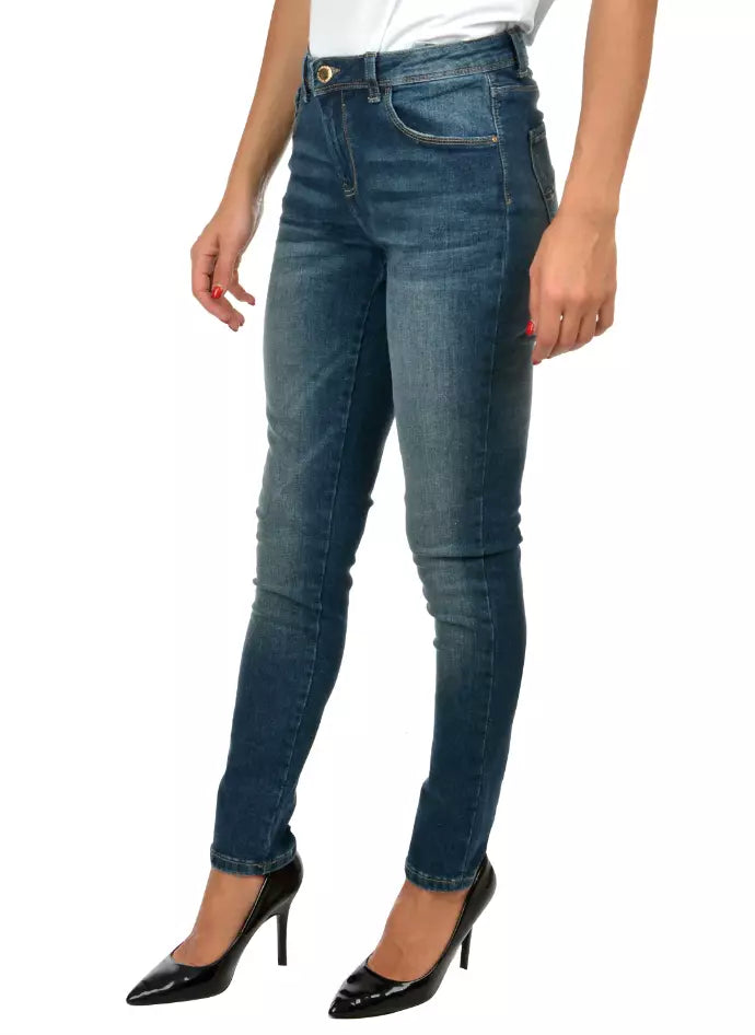 Yes Zee Blue Cotton Women's Skinny Jean - Ginchy