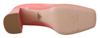Prada Pink Patent Leather Block Heels Pumps Classic - Ginchy